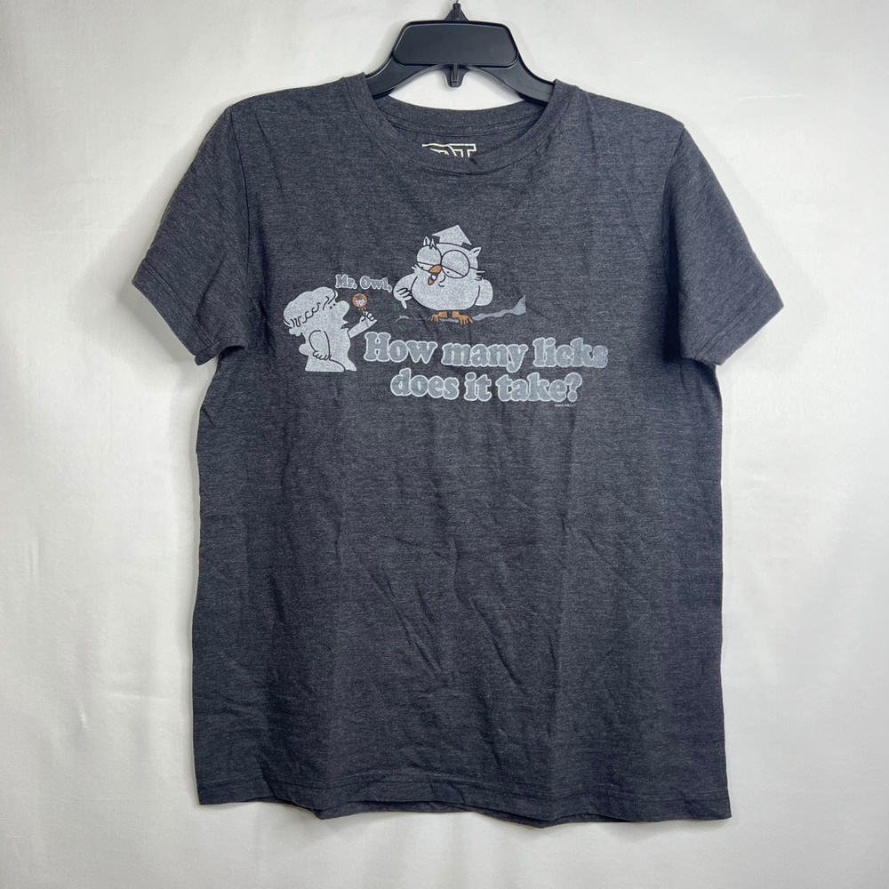 TNT Tootsie Pop Mr Owl Graphic Tee Mens M Retro Candy Snack T-Shirt Gray Skater